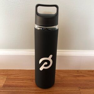 Peloton Glass Water Bottle Rubberized NonSlip Cover Black